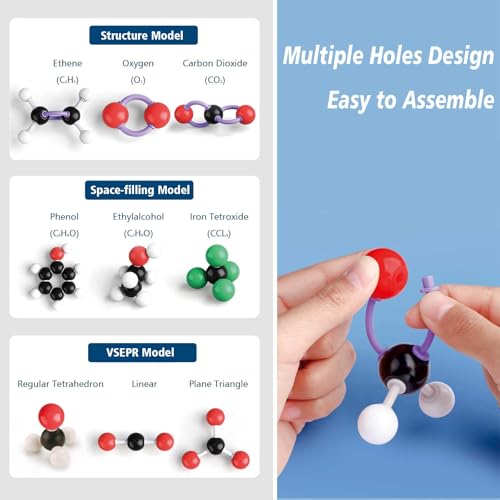 Chemistry Molecular Model Kit (136 Pcs) for Student and Teacher - color: 136pcs Kit