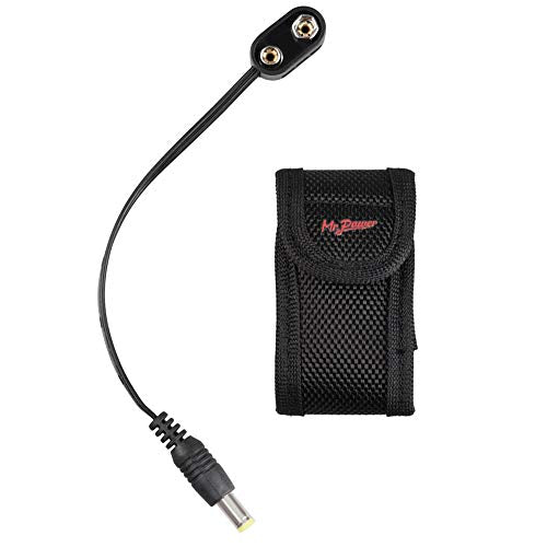 Mr.Power 9V Battery Clip Converter Power Cable Plug with Bag Straight Angle - size: Straight Angle, 1 Cable + 1 Battery Bag