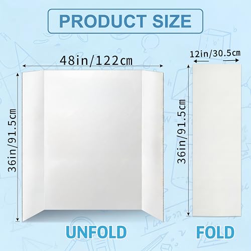 IKAYAS 2 Pack Trifold Poster Board 36" X 48"Double Sided Display Boards