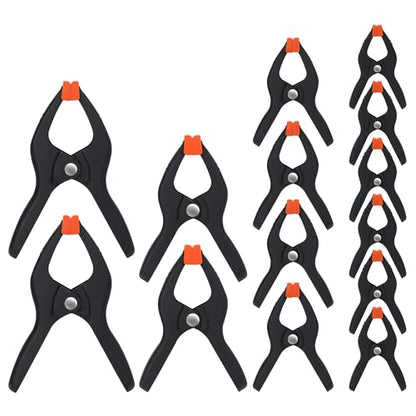 PONY 14-Piece Spring Clamp Set, Nylon Spring Clamps - size: Mixed Size Set (3-5/8", 4-1/2", 6-1/8", 7-1/2")