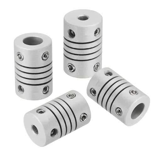 uxcell 4Pcs Flexible Couplings 3mm to 6mm Aluminum Alloy Joint Connector - size: 3mm to 6mm, style: D12 x L18mm