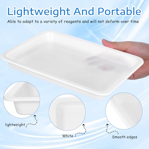 Healifty Lab Spill Containment Trays, 4 Pack Polypropylene Pans White