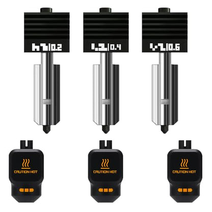 3PK 0.2+0.4+0.6mm P2S Hotend Kit for Bambu Lab P2S/X2D/H2D/H2S/H2C Anti-Clogging & Leak-Proof Design for Bambu Lab P2S Nozzle Hardened Steel Wear-Resistant P2S Extruder Kit for Bambu P2S Combo - style: 3PK（0.2/0.4/0.6mm）Hotend