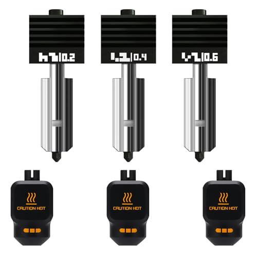 3PK 0.2+0.4+0.6mm P2S Hotend Kit for Bambu Lab P2S/X2D/H2D/H2S/H2C Anti-Clogging & Leak-Proof Design for Bambu Lab P2S Nozzle Hardened Steel Wear-Resistant P2S Extruder Kit for Bambu P2S Combo - style: 3PK（0.2/0.4/0.6mm）Hotend