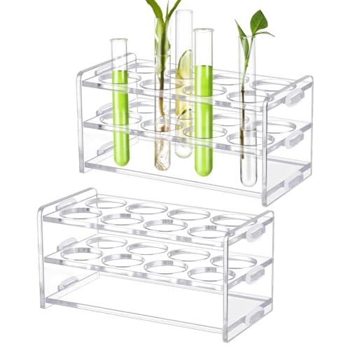 UNICRAFTALE 2 Sets 8-Hole Acrylic Test Tube Holder Rack 15x7x7cm - size: 15x7x7cm