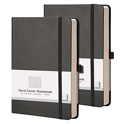 AHGXG Graph Paper Notebook, 384 Pages, 120GSM, A5 (5.7'' × 8.3'') - color: Blackblack, size: A5