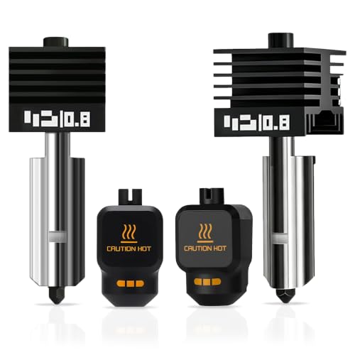 P2S Nozzle for Bambu Lab, 2PCS 0.8MM Hotend for H2D/H2S/P2S/H2C/X2D/A1/A2L/A1 Mini, Quick Swap High Temp Hardened Steel Hotend Replacement, 3D Printer Accessories with Silicone Sock - style: 2PK 0.8+0.8MM