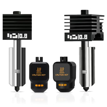 P2S Nozzle for Bambu Lab, 2PCS 0.8MM Hotend for H2D/H2S/P2S/H2C/X2D/A1/A2L/A1 Mini, Quick Swap High Temp Hardened Steel Hotend Replacement, 3D Printer Accessories with Silicone Sock - style: 2PK 0.8+0.8MM