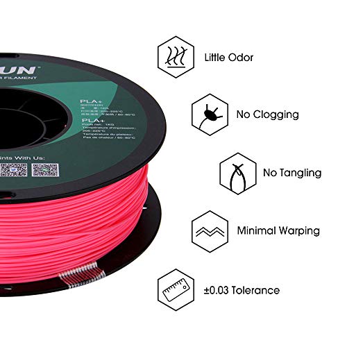 eSUN PLA PRO (PLA+) 3D Printer Filament, Dimensional Accuracy +/- 0.03mm, 1kg Spool, 1.75mm, Pink - color: Pink