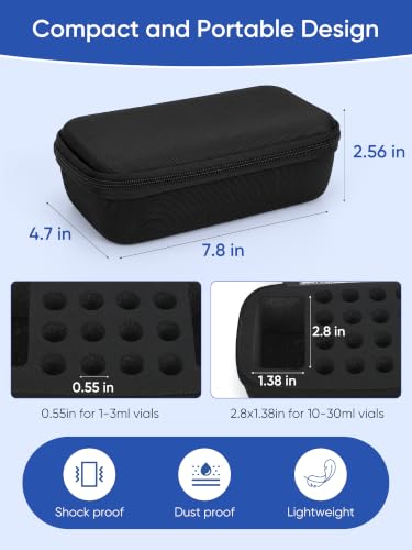 Peptide Case for Fridge | Vial Case for 3ml/30ml, Peptide Vial Storage Safe - color: 3m L Vial Case(black)