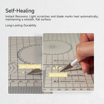 KEARING Large A2 Self-Healing Cutting Mat (24" x 18") - 5-Layer Double-Sided PVC Craft Mat with Inch & Metric Grids for Sewing, Quilting, Arts & DIY - Heavy Duty Rotary Cutter Board, 1 PCS - size: 24"L x 18"W