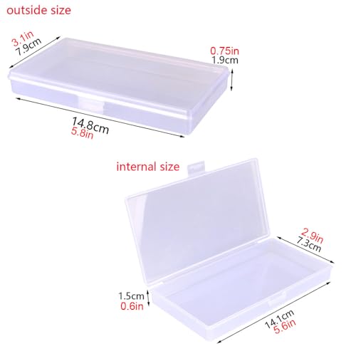 Gebildet 8 Pieces Mixed Sizes Rectangular Empty Mini Clear Plastic Organizer Storage Box Containers for Craft Projects - size: Mix