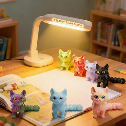 9 Pcs 3D Printed Cat Collection with Moving Joints, 3D Printed Kitty Figurines Bulk, Kawaii Cat Miniature Desk Toys, Small Animal Toys for Easter Egg Fillers, Flexible Fidget Toys for Kids - color: 9pcs Cat
