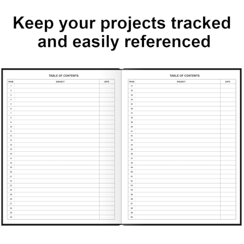 Lab Notebook/Laboratory Notebook - (.25" Grid Format), Laboratory Notebook Quad Ruled Science Lab Book with Grid Pages: Table of Contents for Chemistry, Physics, Biology, 8" x 10", Black - style: Black
