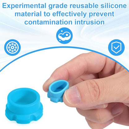 3ml Peptide Vial Storage case with Reusable 3ml Glass Vial Protective Caps, Peptide Vial Organizer & Protector, 9 Slot Fridge Holder Case + 9 Pcs Coded 3ml Vial Caps
