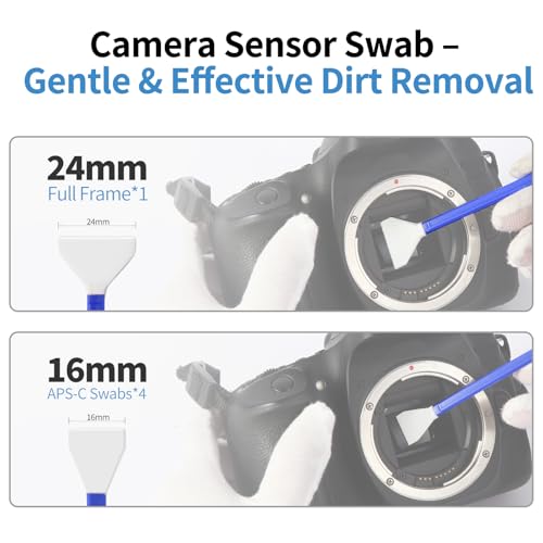 Camkix 14-in-1 Camera Lens Cleaning Kit - Includes Advanced Large Silicone Air Blower, 2in1 Lens Cleaning Pen, Dry Swabs, Cleaning Paper, 30 ML Optical Lens Spray for Mirrorless Cameras, APS-C, DSLR - color: 14 in 1