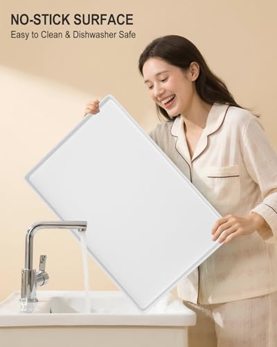 Silicone Art Mat for Crafts, 16" x 24" Waterproof Non-Slip Painting Mat - color: White, size: 16" x 24"