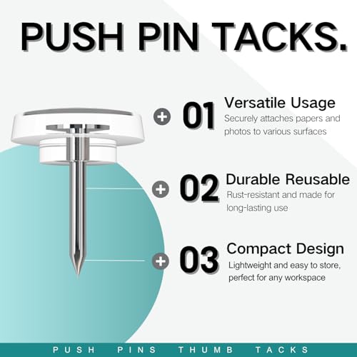 150PCS Short Thumb Tacks for wall Push pins for wall thumbtacks for Hanging - color: Clear Short Pin