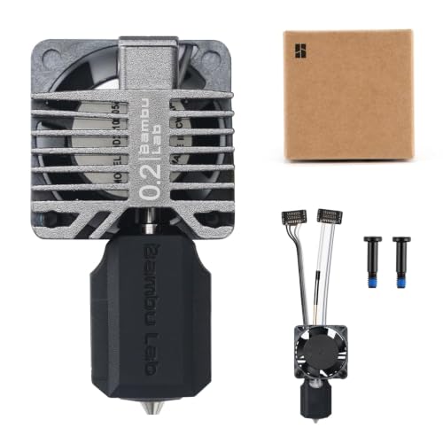 Bamboo Original P1/P1P/P1S 0.2mm Stainless Steel Hotend Complete Kit with Fan,Full Assembly Hot End Kit for Bambu Lab P1 Series 3D Printer - size: 0.2mm P1 Series
