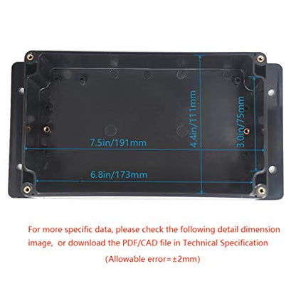 Zulkit Junction Box ABS Plastic Dustproof Waterproof IP65 Universal Electrical Boxes Project Enclosure with Fixed Ear Black 7.87 x 4.72 x 2.95 Inch (200 x 120 x 75 mm)(Pack of 2) - size: 7.87" x 4.72" x 2.95"(Pack of 2)