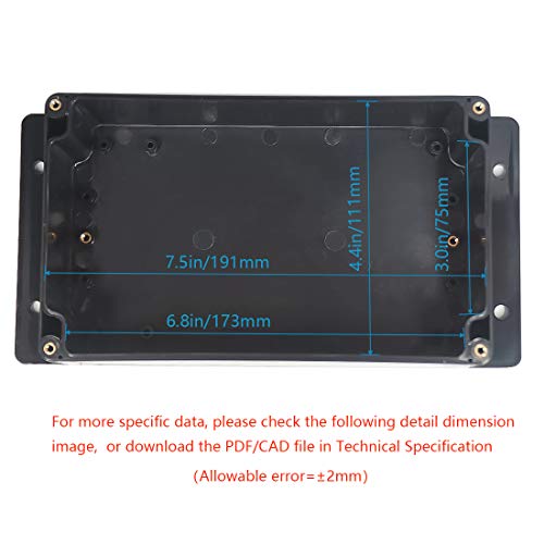 Zulkit Junction Box ABS Plastic Dustproof Waterproof IP65 Universal Electrical Boxes Project Enclosure with Fixed Ear Black 7.87 x 4.72 x 2.95 Inch (200 x 120 x 75 mm)(Pack of 1) - size: 7.87" x 4.72" x 2.95"(Pack of 1)