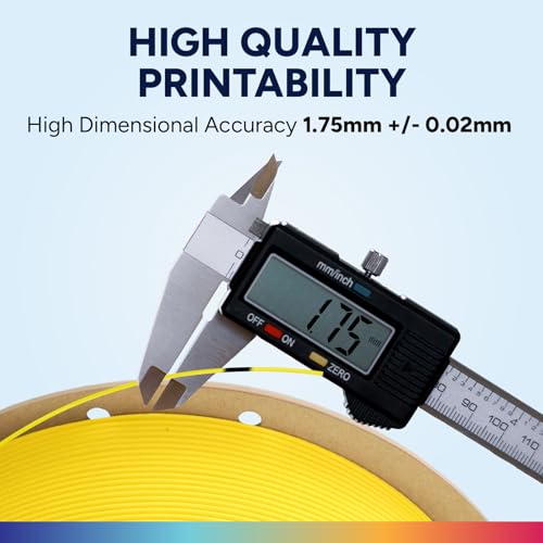 OVERTURE Easy PLA 1.75mm, Easy to Print Filament, 1kg Yellow - color: Easy Yellow