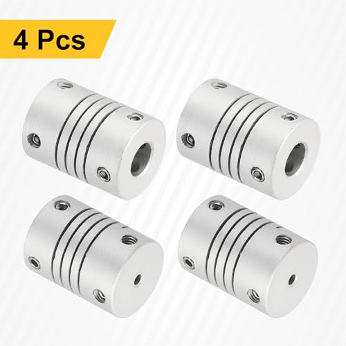 uxcell 4Pcs Flexible Couplings 2mm to 6mm Aluminum Alloy Joint Connector - size: 2mm to 6mm, style: D15 x L20mm