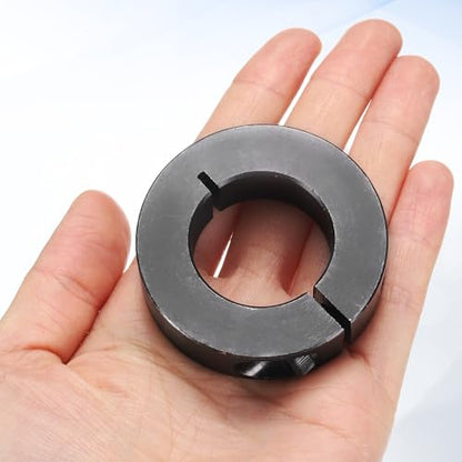 uxcell 2Pcs Single Split Shaft Collar, 30mm Bore One Piece Clamping Collar 54mm OD 15mm Thickness Black Oxide Lock Collar Clamp with Set Screws (1045 Steel) - size: 30mm x 54mm x 15mm