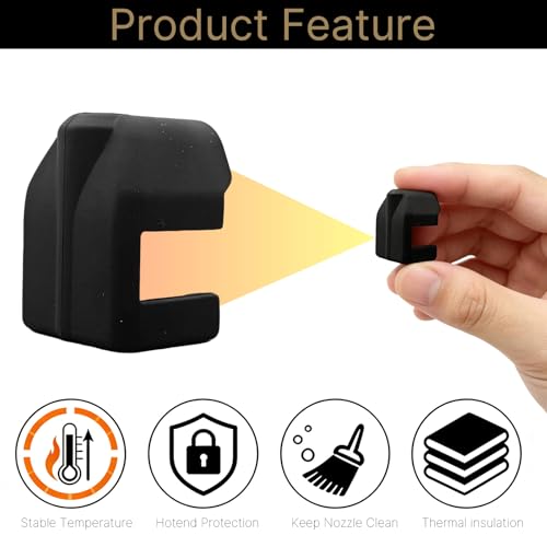 10Pcs Silicone Socks for Flashforge AD5X Hotends, Heater Block Covers Thermal Insulation Sleeves 3D Printer Replacement Parts (with 4Pcs Silicone Brushes)