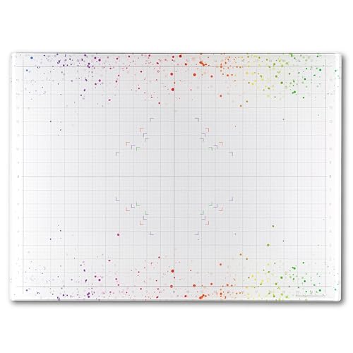GLASSBOARD STUDIO Glass Craft Mat - Magnetic, Heat & Scratch Resistant - For Crafting, Cutting, Painting, Mixed Media Artwork - Grid Lines, Non-Slip Rubber Feet (Color Burst 18"L x 24"W) - color: Color Burst, size: 18"L x 24"W