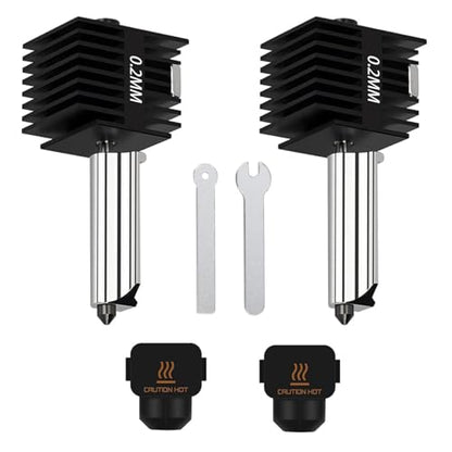 2 Pack 0.2mm Hardened Steel Nozzle Hotend Kit for Bambu Lab A1 & A1 Mini - size: 2PK（0.2mm+0.2mm）