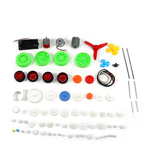 Fielect 69Pcs Plastic Gear Kit DC Motor Gears Kit DIY Gear Assortment Accessories Set for Motor Robot Various Gear Axle Belt Bushings - color: 69pcs