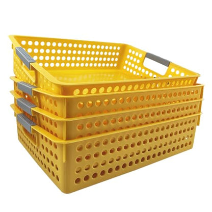 4Pcs Classroom Organization and Storage Paper Tray Holds,Fits 4A paper - color: 4Pcs Yellow