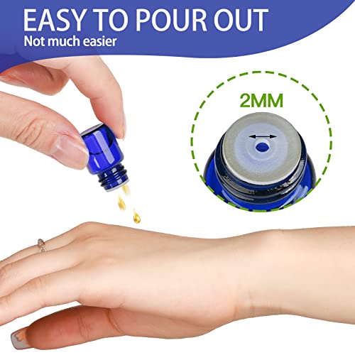 2ml Essential Oil Bottles Empty 36Pcs Blue Small Cuticle Oil Bottles Empty - color: Blue