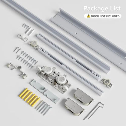 38" Concealed Sliding Barn Door Hardware Kit with Soft Close Mechanism,Aluminum Hidden Wall Mount System,Fit Openning Width 25"~31",No Floor Track,Supports Up to 176 lb(NO Door) - size: 38" Track Kit(No Door)