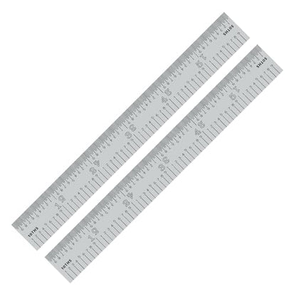 PEC Tools Made in USA 6"/150mm Metal Ruler (2Pack), Rigid,D/M - color: Rigid, size: 6"-Pack of 2