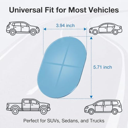 2 PCS Car Rearview Waterproof Films, PET Rainproof Anti Glare & Fog Side Mirror Sticker, Oval HD Protective Sticker for Safe Driving, Universal for Most Cars SUVs Trucks (Transparent)