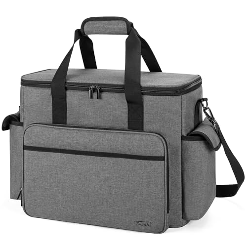Trunab Scrapbook Bag with Laptop Sleeve & Pockets, Craft Organizer Tote - color: Grey
