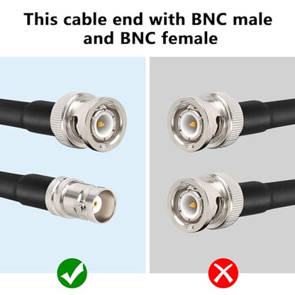 MOOKEERF BNC Male to BNC Female Coaxial Cable 50 ohm RG8X Coax Ultra Low Loss for Antenna, RF Radio, Modem, Oscilloscope, Spectrum, Analyzer, Signal Generator (15FT) - size: 15FT