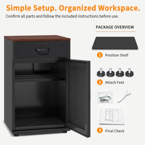 180L 3D Printer Stand with Dehumidifier & Filament Storage Cabinet - color: 180L-Black
