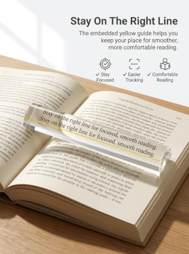 Reading Magnifier for Books, 2 Pack 2X Optical Acrylic Magnifier Bar - color: High Contrast Yellow