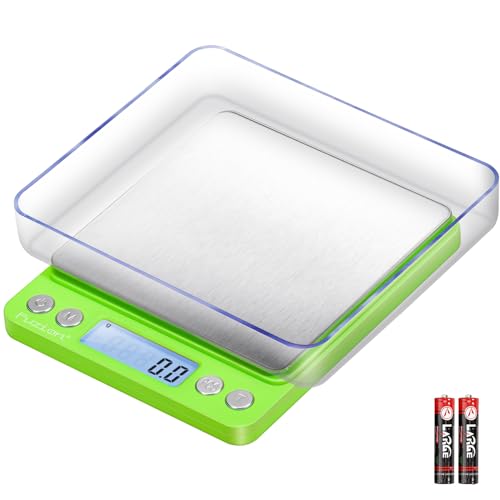 Fuzion Small Gram Scale 3000g, Digital Kitchen Food Scale, Gram and Ounce - color: Green
