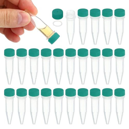 PATIKIL 1.5ml Plastic Cryogenic, 25Pcs Cryogenic Vial Screw Top Frozen Test Tube for Lab Laboratory Science, Green Cap - color: Green