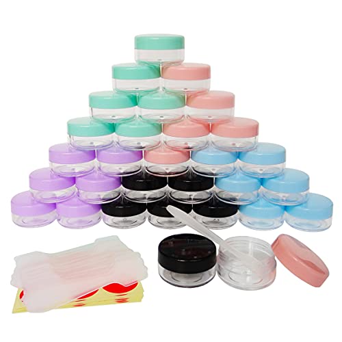 30pcs 10g 10ml Travel Small Plastic Makeup Container Jar with Lid - color: 30x 10ml Multi-color 2
