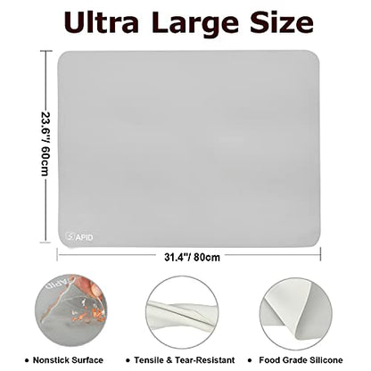 Sapid Extra Large Silicone Mat for Crafts Resin Art Painting 23.6" x 31.4" - color: Gray, size: 23.6"×31.4"