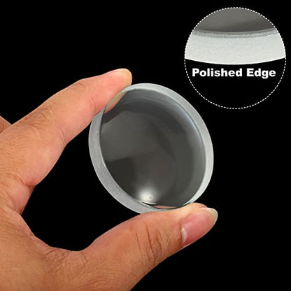 PATIKIL 0.4" (10mm) Focal Length Double Convex and Concave Lens Set, Glass Optically Polished Round Edges Lens for Physics Experiment Classroom, Clear