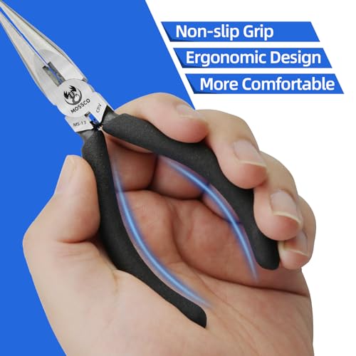 Needle Nose Pliers, 3Pcs 5" Mini Long Nose Pliers with Cutter, Serrated Jaw Precision Small Needle Nose Pliers for Jewelry Making, Bending Wire, Crafts, Electronic Repair - size: 5''-3 pack