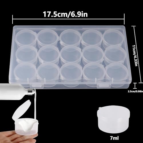 15pcs 7g/7ml Clear Plastic Cosmetic Jars with Snap Lids - color: Zfyoung 15 pcs plastic cosmetic jar
