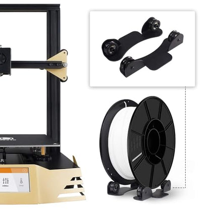 3D Printer Filament Spool Holder, Sheet Metal Stand Rack Bearing Adjustable - size: Black Metal