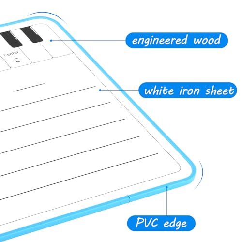 6 Pack Magnetic Music Staff Whiteboard 9'' x 12'' Mini Dry Erase Board for Piano Students Musicians Small White Board Music Classroom Supplies Keyboard Practice (Include 12 Magnets & 6 Markers)